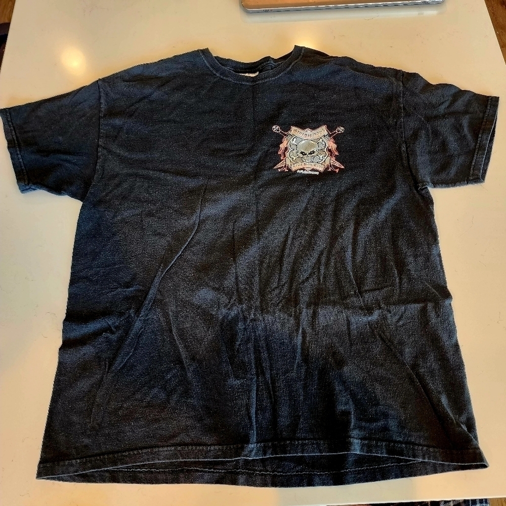 Sturgis 2004 Black Graphic Motorcycle T-Shirt Tee Men's XL Black Hills Rally EUC